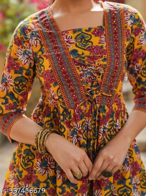 Tops & Tunics | Kurti and Kurtas | top for girls | top | Floral Printed V-Neck Tie-Ups Peplum Cotton Top | printed top for women | Casual Wear Kurti | floral printed kurti