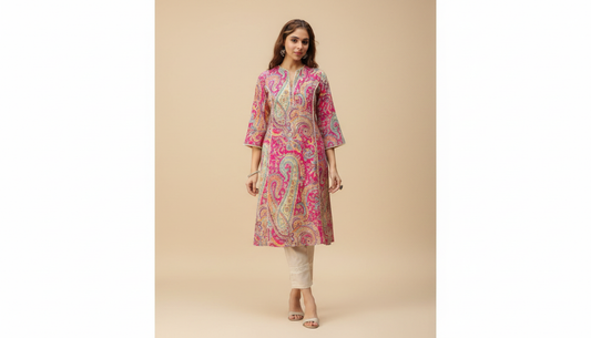 PINK LACE DESIGNER KURTA