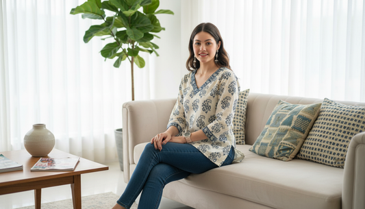 Women Trending Rayon Printed Short Kurta